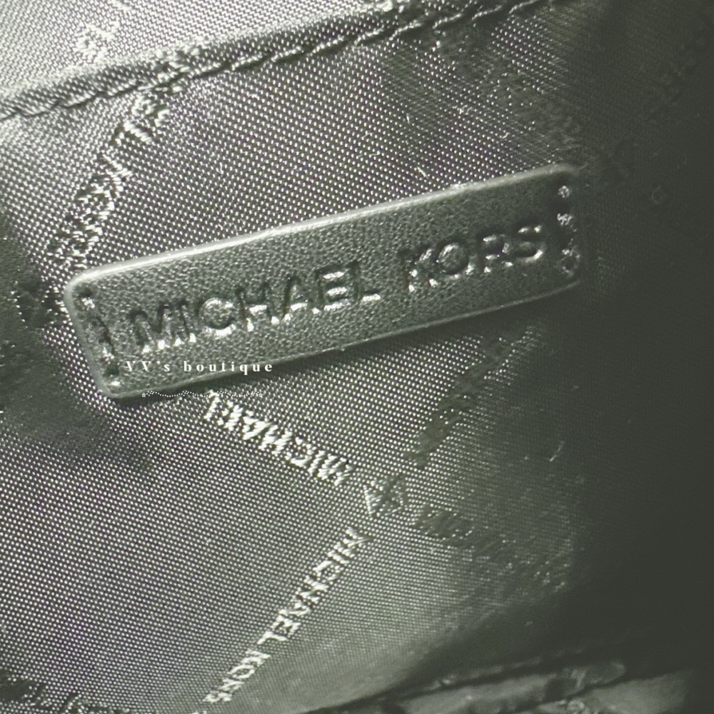 NWT Michael Kors Cora Large Pebbled Leather Chain Link Crossbody Bag Black - Picture 10 of 10